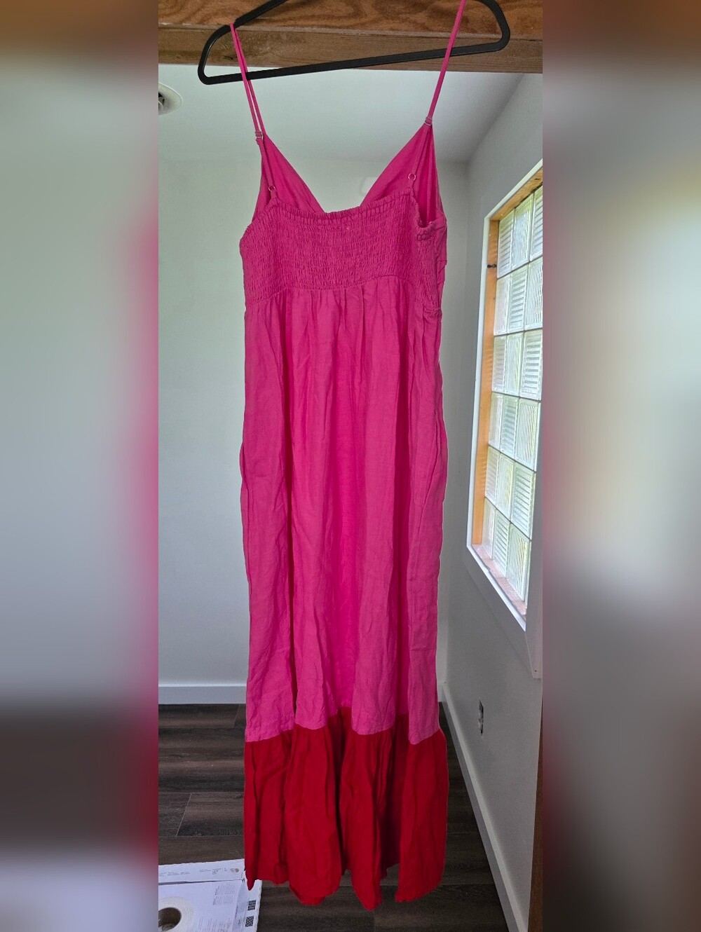 Tabitha Brown Bright Fuchsia And Red Tie-Front Sundress - Picture 4 of 4